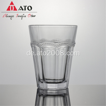 Großhandel billig klare strukturierte Trinkglas